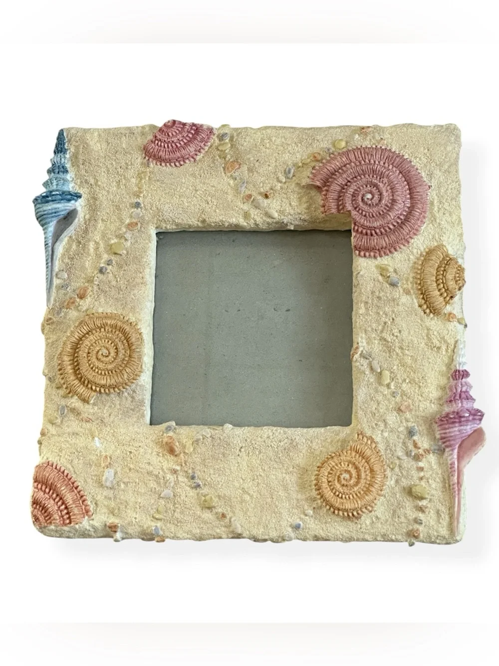 Vintage Coastal Seashell Sandstone Square Photo Frame